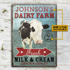 Cow Dairy Farm Milk Cream Customized Classic Metal Signs