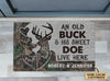 Personalized Deer Camo Old Buck Sweet Doe Doormat
