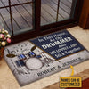 Personalized Drum Blue Old Couple In The House Customized Doormat