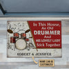 Personalized Drum Old Couple In The House Customized Doormat