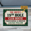 Personalized Golf 19th Hole Golfers Welcome Customized Doormat