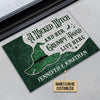 Personalized Witch Grumpy Toad Live Here Customized Doormat Green TM