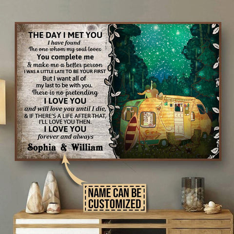 The Day I Met You Camper Camping Poster