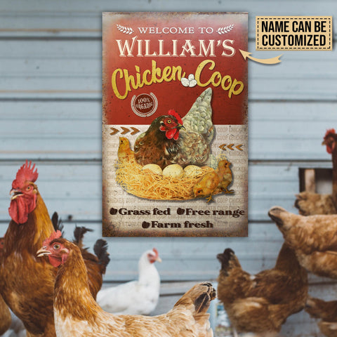 Personalized Chicken Coop Classic Metal Signs