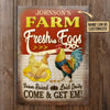 Personalized Chicken Fresh Eggs Classic Metal Signs