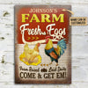 Personalized Chicken Fresh Eggs Classic Metal Signs