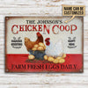 Personalized Chicken Happy Hens Fresh Eggs Daily Customized Classic Metal Signs