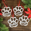 Personalized Dog Paw Ornament Custom Pet Christmas Ornament Animal 2022 Ornament HT