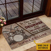 Personalized Drum Old Couple In This House Wood Customized Doormat