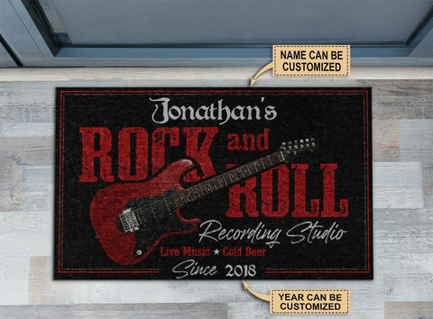 Personalized Electric Guitar Rock And Roll Customized Doormat