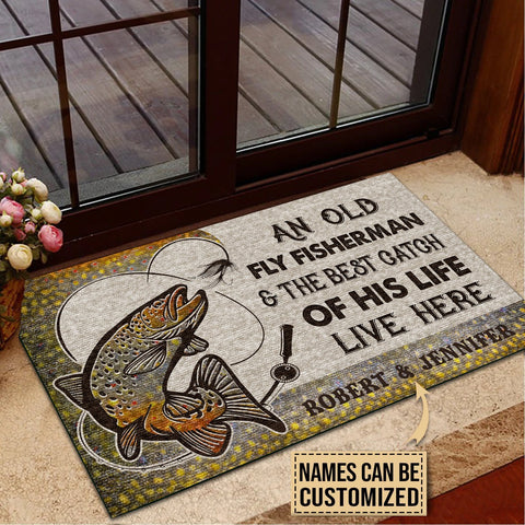 Personalized Fly Fishing Best Catch Of His Live Customized Doormat