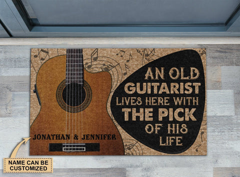 Personalized Guitar The Pick Of His Life Customized Doormat