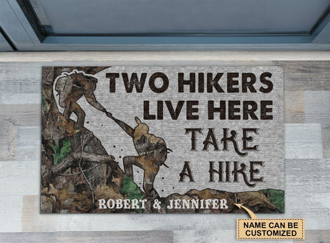 Personalized Hikers Live Here Take A Hike Doormat