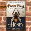 Personalized Honey Bee Navy Farm Fresh Classic Metal Signs