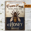 Personalized Honey Bee Navy Farm Fresh Classic Metal Signs