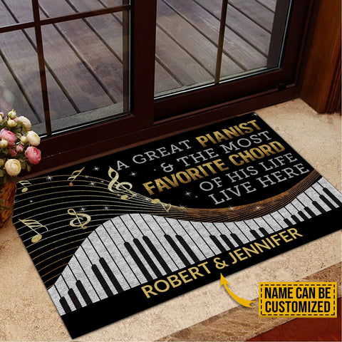 Personalized Piano Most Favorite Chord Customized Doormat