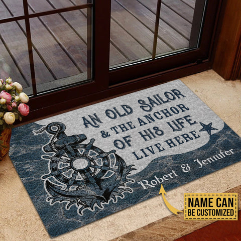 Personalized Sailor Anchor Of His Life Customized Doormat