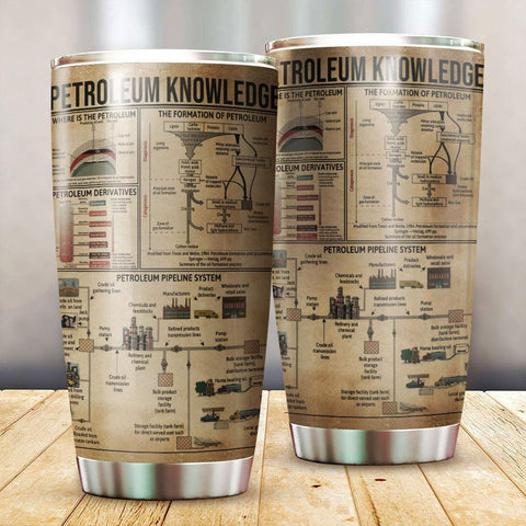 Petroleum Knowledge Tumbler, Petroleum Knowledge Bottle, Gift Idea for Petrol Dad VA