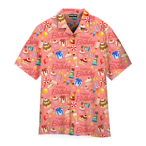 Pink Happy Birthday Hawaiian Shirt Summer Beach Clothes Outfit For Men Women ND
