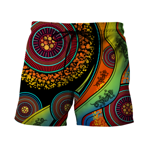 Men Shorts Aboriginal Australia Indigenous Lizard Painting Art shirts for men and women