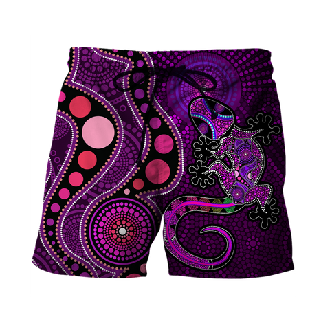 Men Shorts Aboriginal Australia Indigenous Purple The Lizard and The Sun shirts for men and women