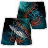 Men Fishing Short Saltwater Fishing on the helm 3D all over shirts for men and women