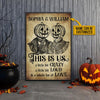 Skeleton Skull Pumpkin Couple This Is Us Custom Poster, Gothic Couple, Anniversary, Wall Pictures, Wall Art, Wall Decor, Halloween