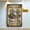 Halloween Poster Skeleton Skull Pumpkin Couple You And Me Custom Poster, Gothic Couple, Anniversary, Wall Pictures, Wall Art, Wall Decor, Halloween