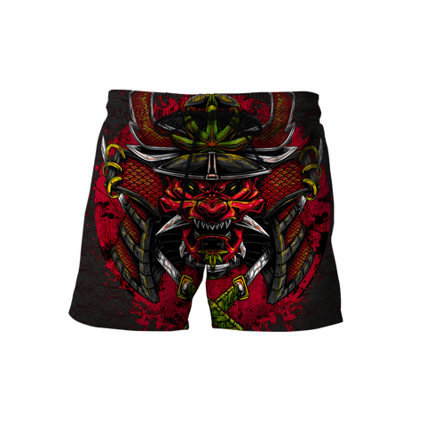 Men Samurai shorts Red Premium Unisex All Over Printed Samurai shorts MEI