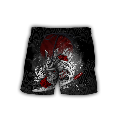 Men Samurai shorts Premium 3D Printed Samurai Flower shorts MEI