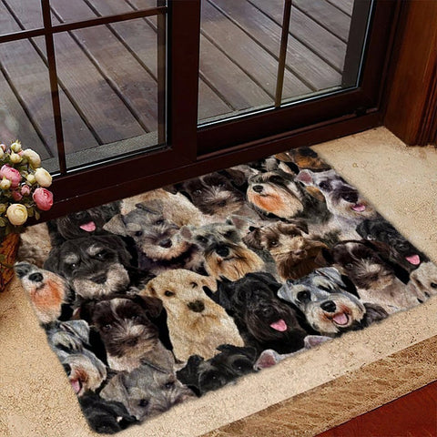 A Bunch Of Schnauzers Doormat gift for Schnauzer dog lover Doormat
