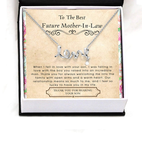 Future Mother In Law Necklace: Gift For Mother's Day From Future Daughter, Heartfelt Message Card HN
