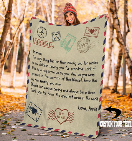 To Mother Personalized Sherpa Blanket TEEA