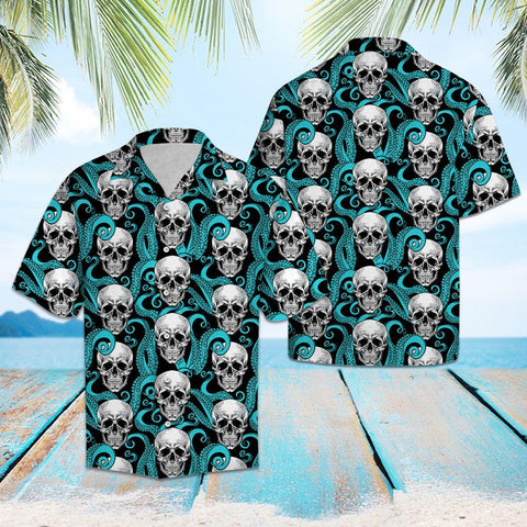 Skull Octopus Hawaiian Shirt Summer Beach Clothes Outfit For Men Women ND