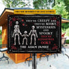 Skull Skeleton Family Halloween Creepy Kooky Mysterious Custom Classic Metal Signs