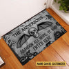 Skull Skeleton Goth Family Halloween Abandon All Hope Custom Doormat