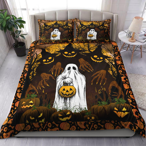 Spooky Scary Halloween Bedding Set Bedspread Duvet Cover Set Home Decor ND