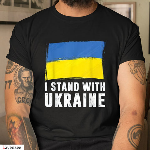 Stand with Ukraine Ukrainian Flag Supporting Ukraine T Shirt Ukraine Support Shirt HN