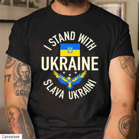Support Ukraine I Stand With Ukraine Ukrainian Flag Patriot T-Shirt Pray For Ukraine Shirt HN