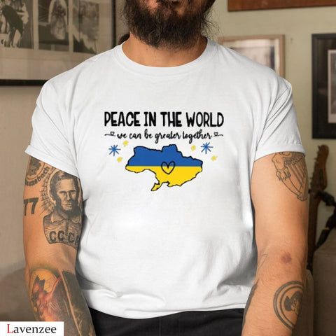 Peace in the World Ukraine Lovers T-shirt Ukraine Support Shirt Pray For Ukraine Shirt HN