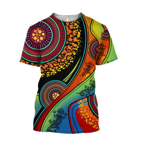 Aboriginal Australia Indigenous Lizard Painting Art shirts for men and women