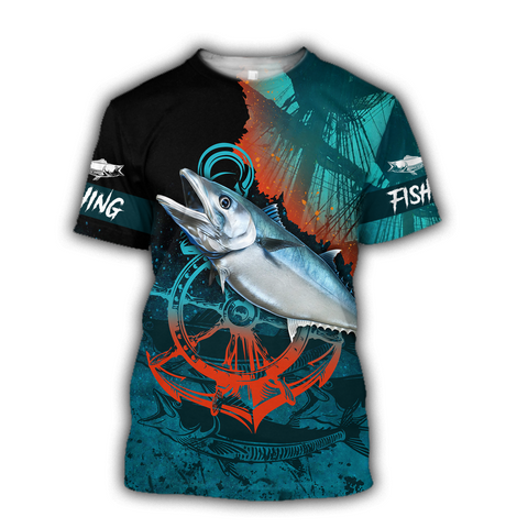 Men Fishing Shirt Ocean Fishing on the helm 3D all over shirts for men and women