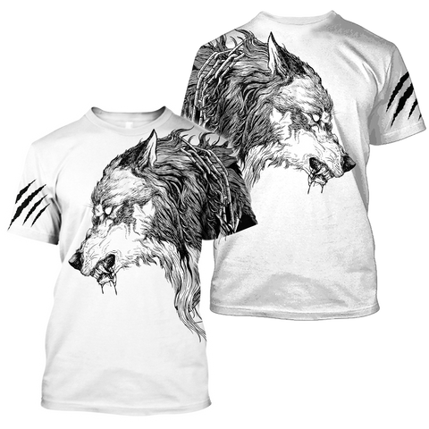 Tattoo Wolf Hoodie T Shirt For Men and Women HAC290501-NM