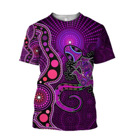 Aboriginal Australia Indigenous Purple The Lizard and The Sun shirts for men and women