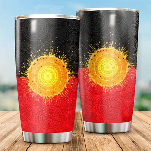 Aboriginal Decors Australian Gifts Flag The Sun Stainless Steel Tumbler 20Oz DD03072107