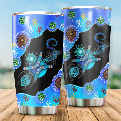 Aboriginal Naidoc Week 2021 Blue Stainless Steel Tumbler 20Oz