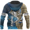 Men Hoodie HC Bass fishing Sport - Blue version 3d all over printed shirts for fisher