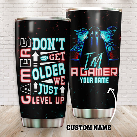 Customized Tumbler for Gamer, Gamer Cup, Gamers don't get older Tumbler custom LKT