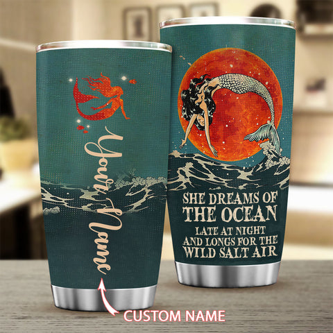 She dreams of the ocean Mermaid Tumbler TD