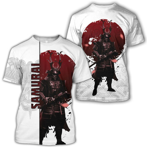 Men Samurai Shirt White Premium 3D Printed Personalized Samurai Warrior Shirts MEI